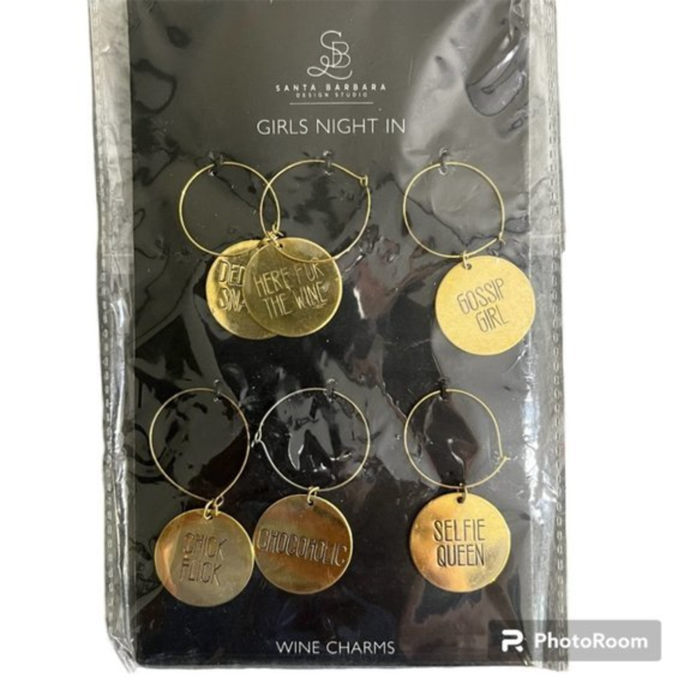 NWT SANTA BARBARA Girls Night In‎ Gold Wine Charms